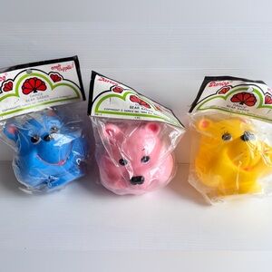 Darice Bear Babies Set 1984 Vintage Blue Pink Yellow NOS
